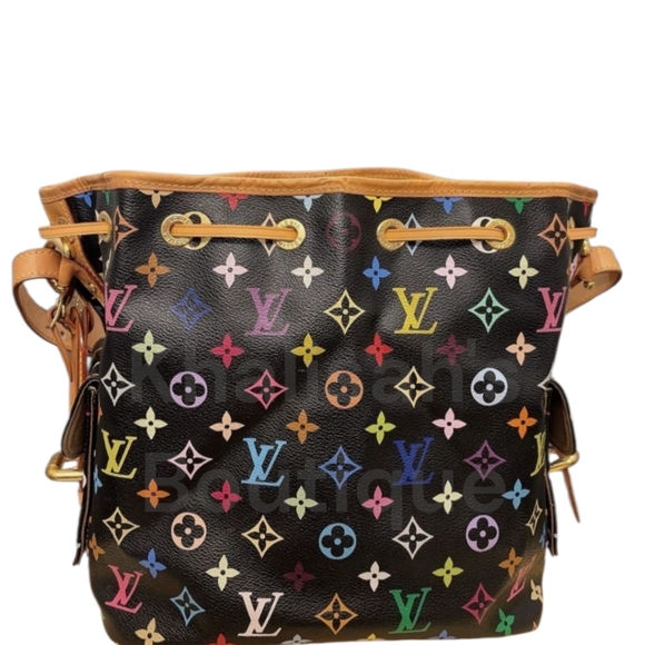 Rare Louis Vuitton LV Black Petit Noe Multicolor Monogram Bag X Takashi Murakami - Picture 8 of 16